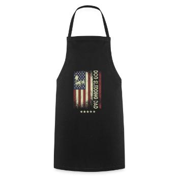 USA-amerikanische Flagge - Hundeschlitten-Vati - Kochschürze - Schwarz - Vorne - AI Model Male 185 dark (185cm)