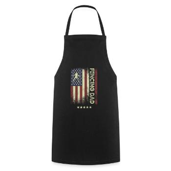 U.S. Flag - Fencing Dad - Cooking Apron - black - Front - AI Model Male 185 dark (185cm)