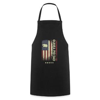 Drapeau américain - Guinea Pig Dad - Tablier de cuisine - noir - Devant - AI Model Male 185 dark (185cm)