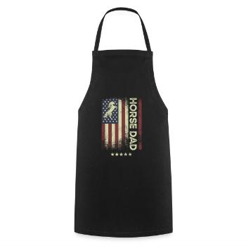 USA American Flag - Horse Father - Cooking Apron - black - Front - AI Model Male 185 dark (185cm)