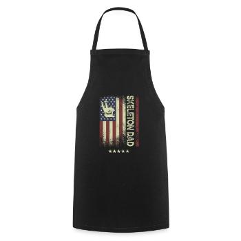 USA Amerikanische Flagge - Skeleton Dad - Kochschürze - Schwarz - Vorne - AI Model Male 185 dark (185cm)