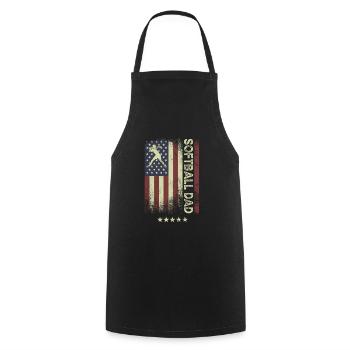USA-amerikanische Flagge - Softball-Vati - Kochschürze - Schwarz - Vorne - AI Model Male 185 dark (185cm)