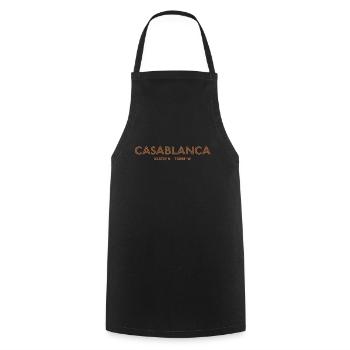 Morocco Stadt Koordinaten - Casablanca - Kochschürze - Schwarz - Vorne - AI Model Male 185 dark (185cm)
