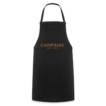Coordonnées de la ville du Brésil - Campinas - Tablier de cuisine - noir - Devant - AI Model Male 185 dark (185cm)
