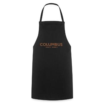Coordonnées de la ville des États-Unis - Columbus - Tablier de cuisine - noir - Devant - AI Model Male 185 dark (185cm)