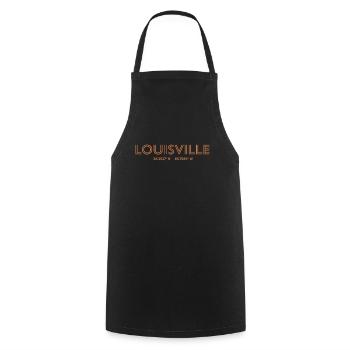 USA City Coordinates - Louisville - Cooking Apron - black - Front - AI Model Male 185 dark (185cm)
