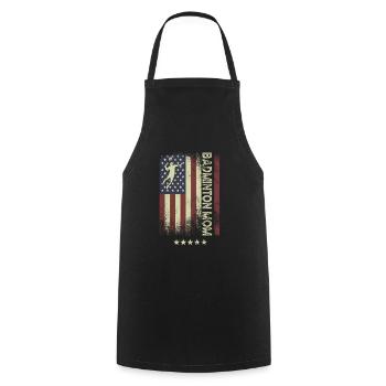 USA Flagge - Badminton Mutter - Kochschürze - Schwarz - Vorne - AI Model Male 185 dark (185cm)