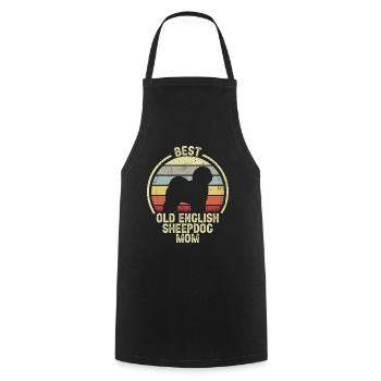 Dog Mom - Vieux berger anglais - Tablier de cuisine - noir - Devant - AI Model Male 185 dark (185cm)