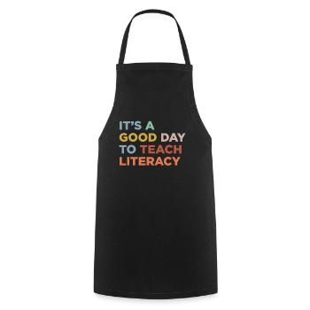 Teach literacy teachers - Cooking Apron - black - Front - AI Model Male 185 dark (185cm)