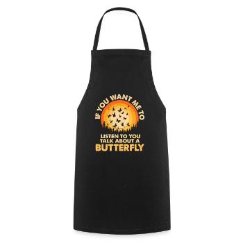 Listen to Talk About Animal Butterfly - Cooking Apron - black - Front - AI Model Male 185 dark (185cm)