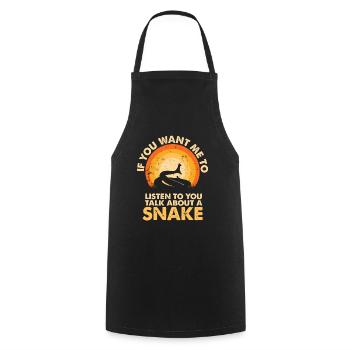 Hear talk about animal snakes - Cooking Apron - black - Front - AI Model Male 185 dark (185cm)