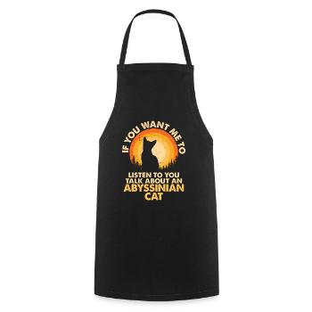Écoutez parler de Chat d’Abyssinie - Tablier de cuisine - noir - Devant - AI Model Male 185 dark (185cm)