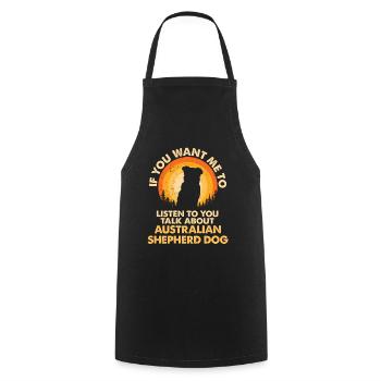 Parlez du chien Berger australien - Tablier de cuisine - noir - Devant - AI Model Male 185 dark (185cm)