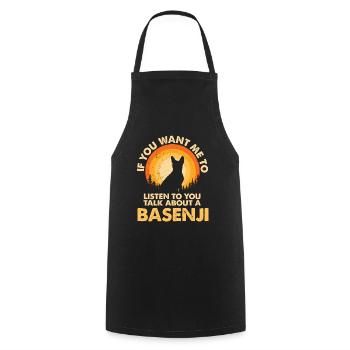 Parlez du chien Basenji - Tablier de cuisine - noir - Devant - AI Model Male 185 dark (185cm)