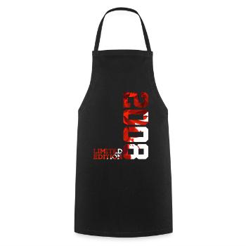 18TH BIRTHDAY 18 YEARS LIMITED EDITION 2008 - Cooking Apron - black - Front - AI Model Male 185 dark (185cm)