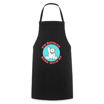 I'm Bipolar Bear With Me | Cute Polar Bear Pun - Cooking Apron - black - Front - AI Model Male 185 dark (185cm)