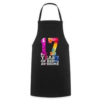 17 ANS D’ÊTRE GÉNIAL 17E ANNIVERSAIRE - Tablier de cuisine - noir - Devant - AI Model Male 185 dark (185cm)