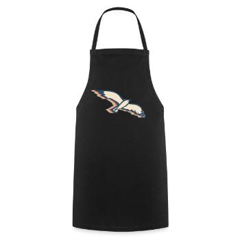 Seagull Seagull Seabird Retro Line Art - Cooking Apron - black - Front - AI Model Male 185 dark (185cm)