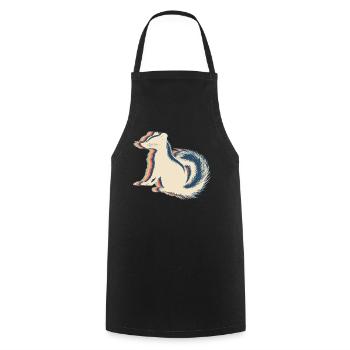 Stinktier Waschbär Retro Line Art - Kochschürze - Schwarz - Vorne - AI Model Male 185 dark (185cm)