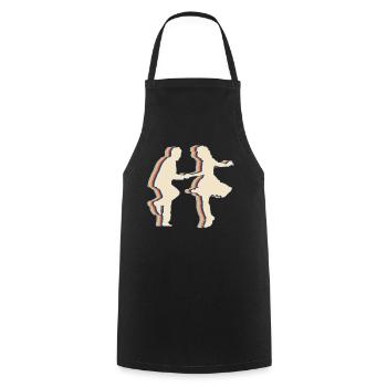 Swing Danse Flotteur Natation Rétro Line Art - Tablier de cuisine - noir - Devant - AI Model Male 185 dark (185cm)