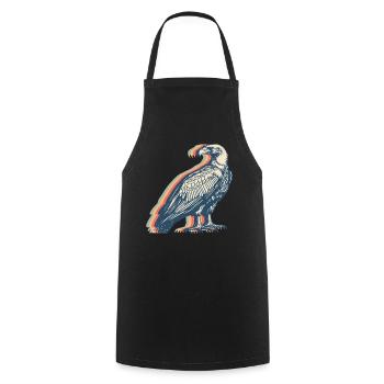Geier Vogel Retro Line Art - Kochschürze - Schwarz - Vorne - AI Model Male 185 dark (185cm)