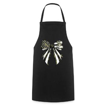 Coquette Bow Bass Pêche Pêcheur Camouflage - Tablier de cuisine - noir - Devant - AI Model Male 185 dark (185cm)