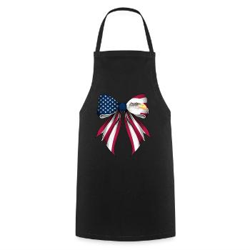 Coquette Bow Bald Eagle Bird US Flag - Cooking Apron - black - Front - AI Model Male 185 dark (185cm)