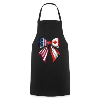 Coquette Bow Canada Roots Heritage Canadian Pride - Cooking Apron - black - Front - AI Model Male 185 dark (185cm)