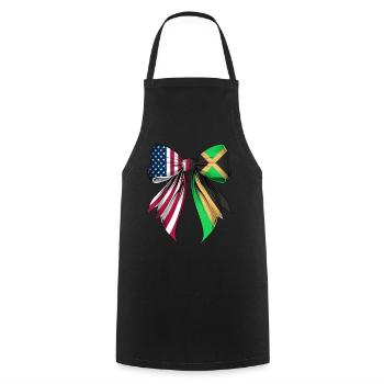 Coquette Bow Jamaica Roots Heritage Jamaican - Cooking Apron - black - Front - AI Model Male 185 dark (185cm)