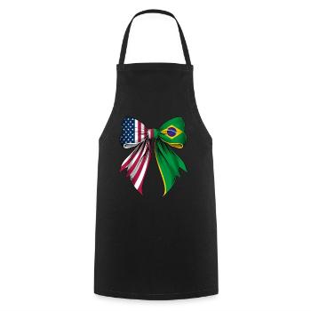 Coquette Bow Brazil Roots Heritage - Cooking Apron - black - Front - AI Model Male 185 dark (185cm)