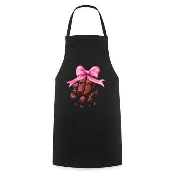 Flirtatious Bow Chocolate Chocolate Bar Girl Mom - Cooking Apron - black - Front - AI Model Male 185 dark (185cm)