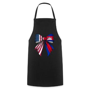 Coquette Bow Cambodia Roots Heritage - Cooking Apron - black - Front - AI Model Male 185 dark (185cm)