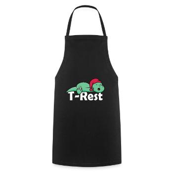 T-Rest - Schlafender T-Rex Wortspiel Dino - Kochschürze - Schwarz - Vorne - AI Model Male 185 dark (185cm)