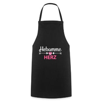Hebamme Mit Herz Hebammengeschenk Danke Abschied - Kochschürze - Schwarz - Vorne - AI Model Male 185 dark (185cm)