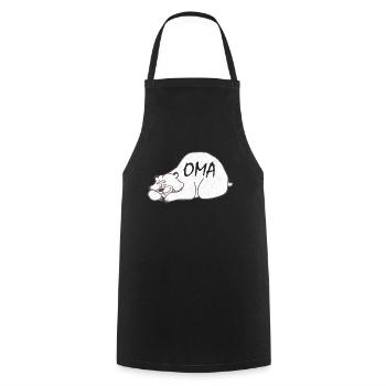 Cuddly sweet granny bear sleeping - Cooking Apron - black - Front - AI Model Male 185 dark (185cm)