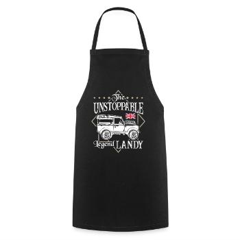 The Unstoppable Legend Landy - Cooking Apron - black - Front - AI Model Male 185 dark (185cm)