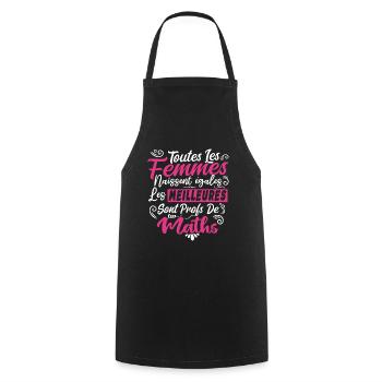Prof Professeur Maths Métier Humour Cadeau - Tablier de cuisine - noir - Devant - AI Model Male 185 dark (185cm)