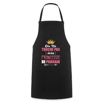 On Ne Touche Pas à la Princesse de Parrain - Tablier de cuisine - noir - Devant - AI Model Male 185 dark (185cm)