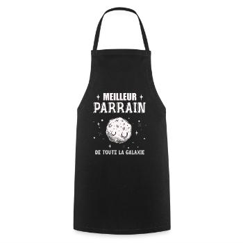 Meilleur Parrain De La Galaxie - Cadeau Parrain - Tablier de cuisine - noir - Devant - AI Model Male 185 dark (185cm)