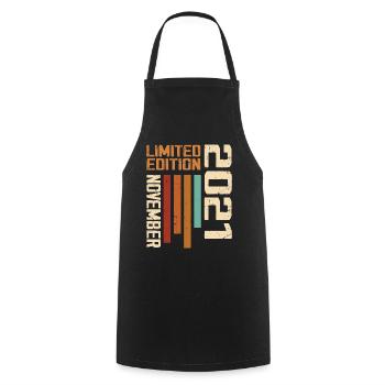2021 November Birthday gift. November 2021 - Cooking Apron - black - Front - AI Model Male 185 dark (185cm)
