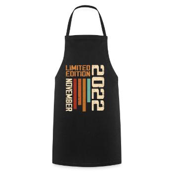 2022 November Birthday gift. November 2022 - Cooking Apron - black - Front - AI Model Male 185 dark (185cm)
