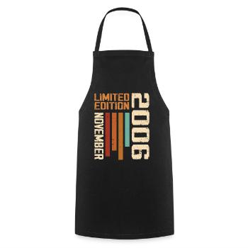 2006 November Birthday gift. November 2006 - Cooking Apron - black - Front - AI Model Male 185 dark (185cm)