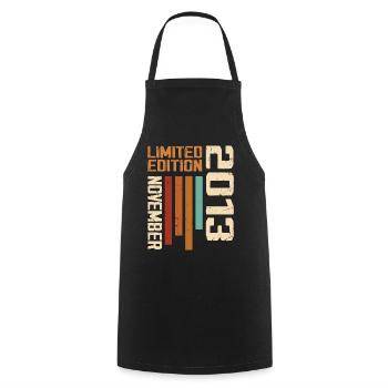 2013 November Birthday gift. November 2013 - Cooking Apron - black - Front - AI Model Male 185 dark (185cm)