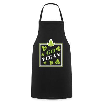 Un design Go Vegan pour de fiers végétaliens - Tablier de cuisine - noir - Devant - AI Model Male 185 dark (185cm)