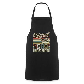 Vintage 1989 Retro Birthday Gift 1989 - Cooking Apron - black - Front - AI Model Male 185 dark (185cm)