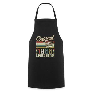Vintage 1966 Retro Birthday Gift 1966 - Cooking Apron - black - Front - AI Model Male 185 dark (185cm)