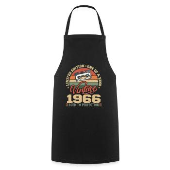 Vintage 1966 Retro Birthday Gift 1966 - Cooking Apron - black - Front - AI Model Male 185 dark (185cm)