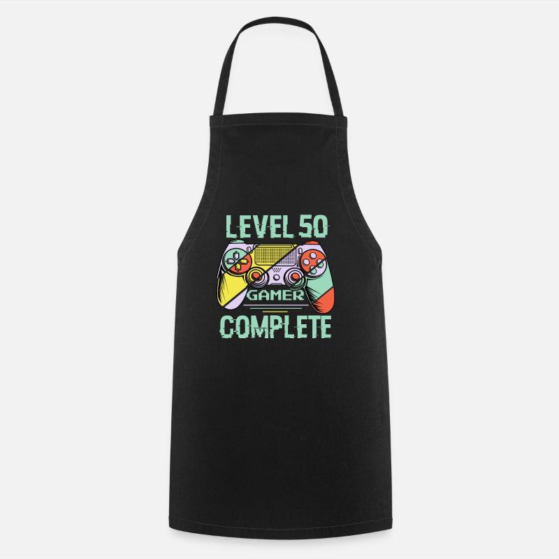 Niveau 50 complète 50 Ans Gamer Level 50 Complete - Tablier de cuisine - noir
