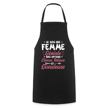Chieuse gueuleuse grouch humorous femme géniale - Cooking Apron - black - Front - AI Model Male 185 dark (185cm)