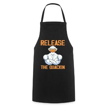 Release The Quackin Gym Gewichtheben Bodybuilder - Kochschürze - Schwarz - Vorne - AI Model Male 185 dark (185cm)